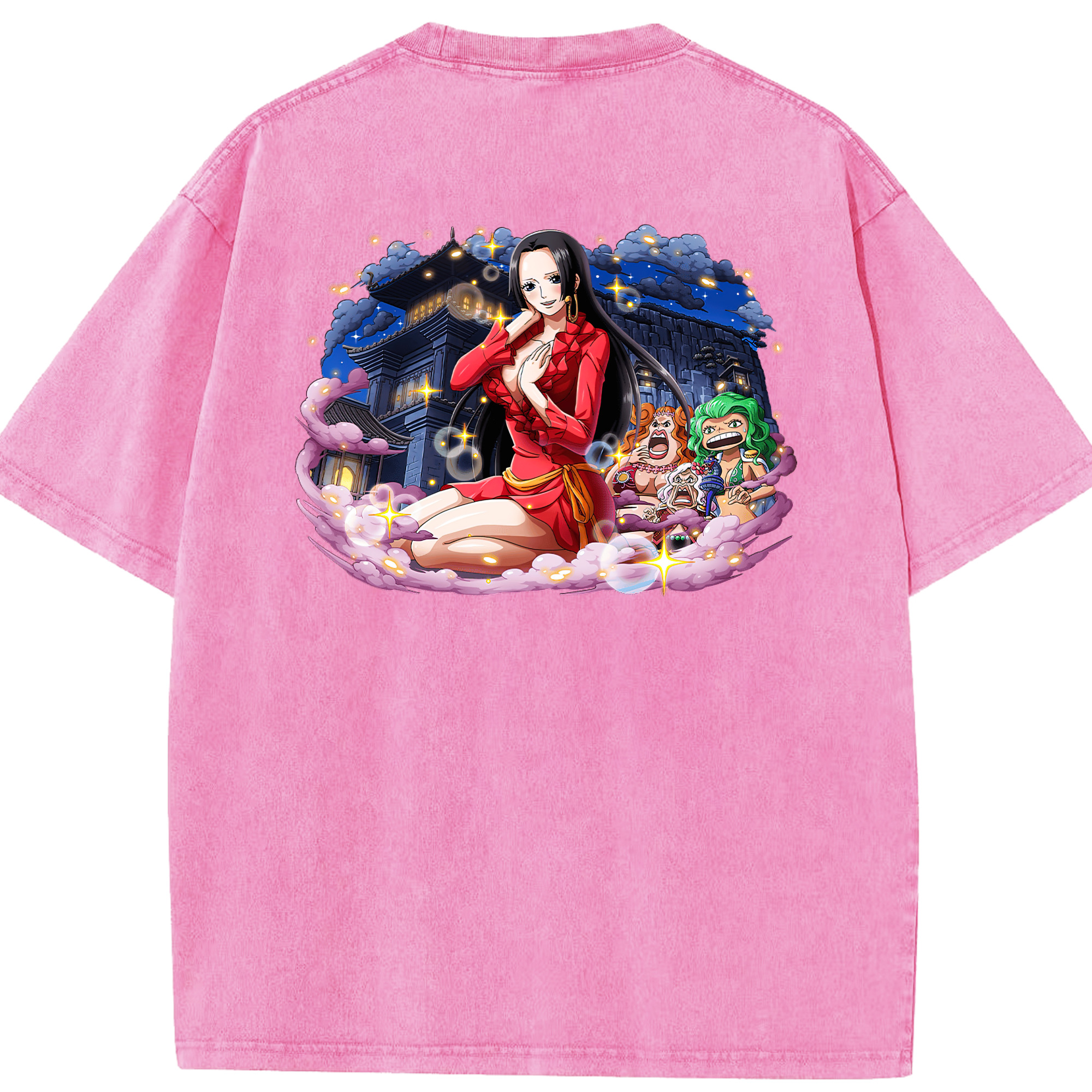 ワンピース ボア・ハンコック ONE PIECE Boa·Hancock 綿100% ヴィンテージ風 半袖Tシャツ（背面プリント）